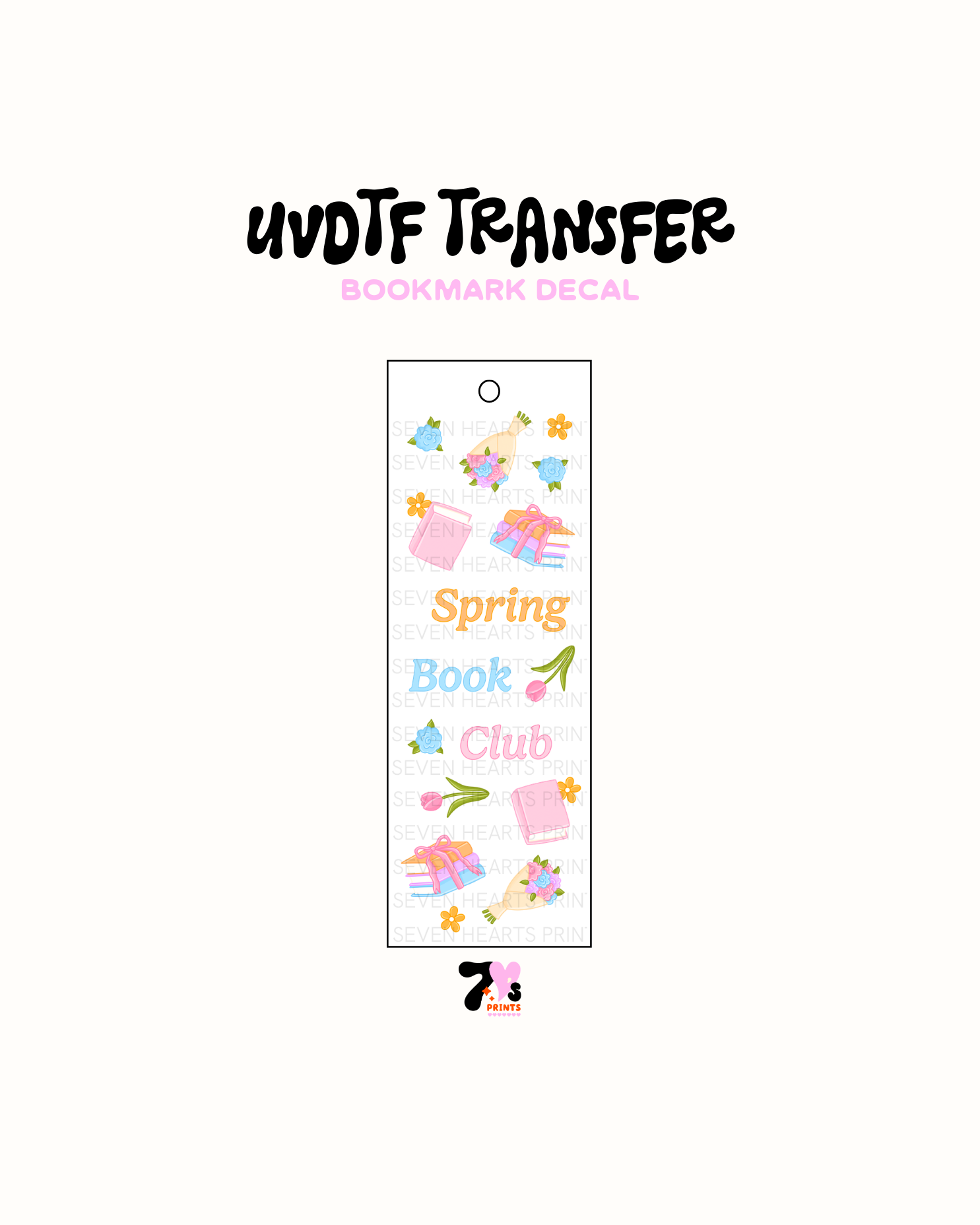 Spring Book Club - UVDTF Bookmark Decal