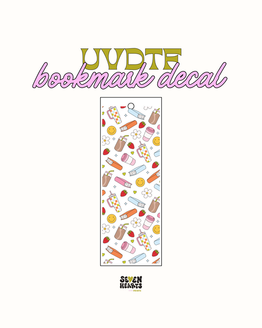 Iced coffee and books  - UVDTF Bookmark Decal