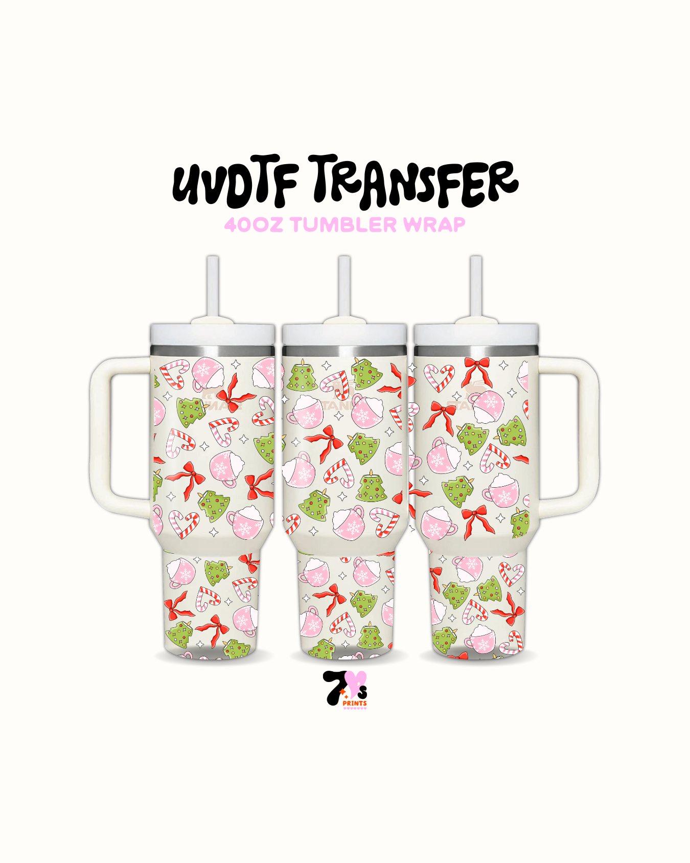 Hearts candy and bows - UVDTF Wrap