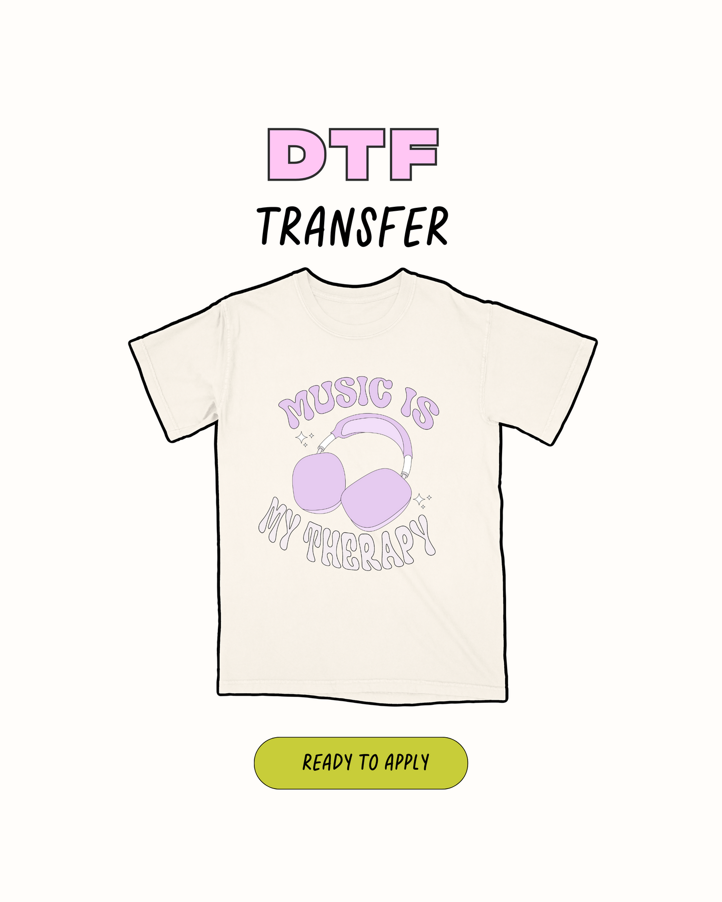 La música es mi terapia - DTF Transfer