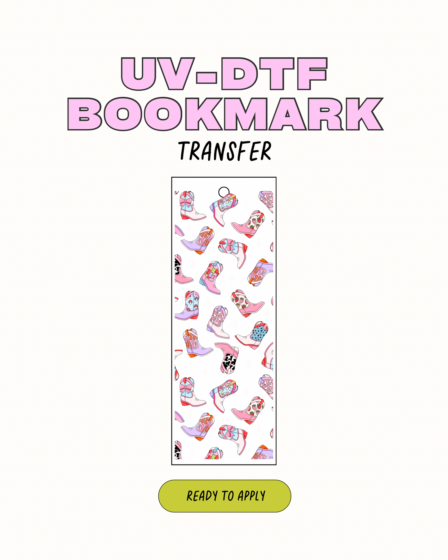 Cowgirl Boots  - UVDTF Bookmark Decal