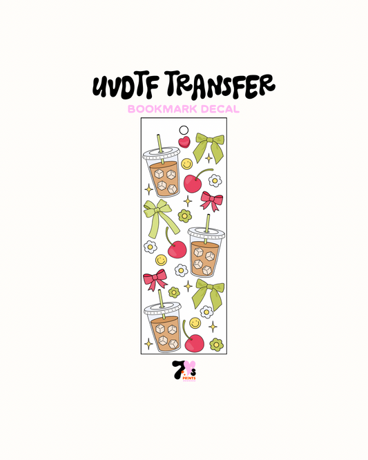 Coffee and bow - UVDTF Bookmark Decal