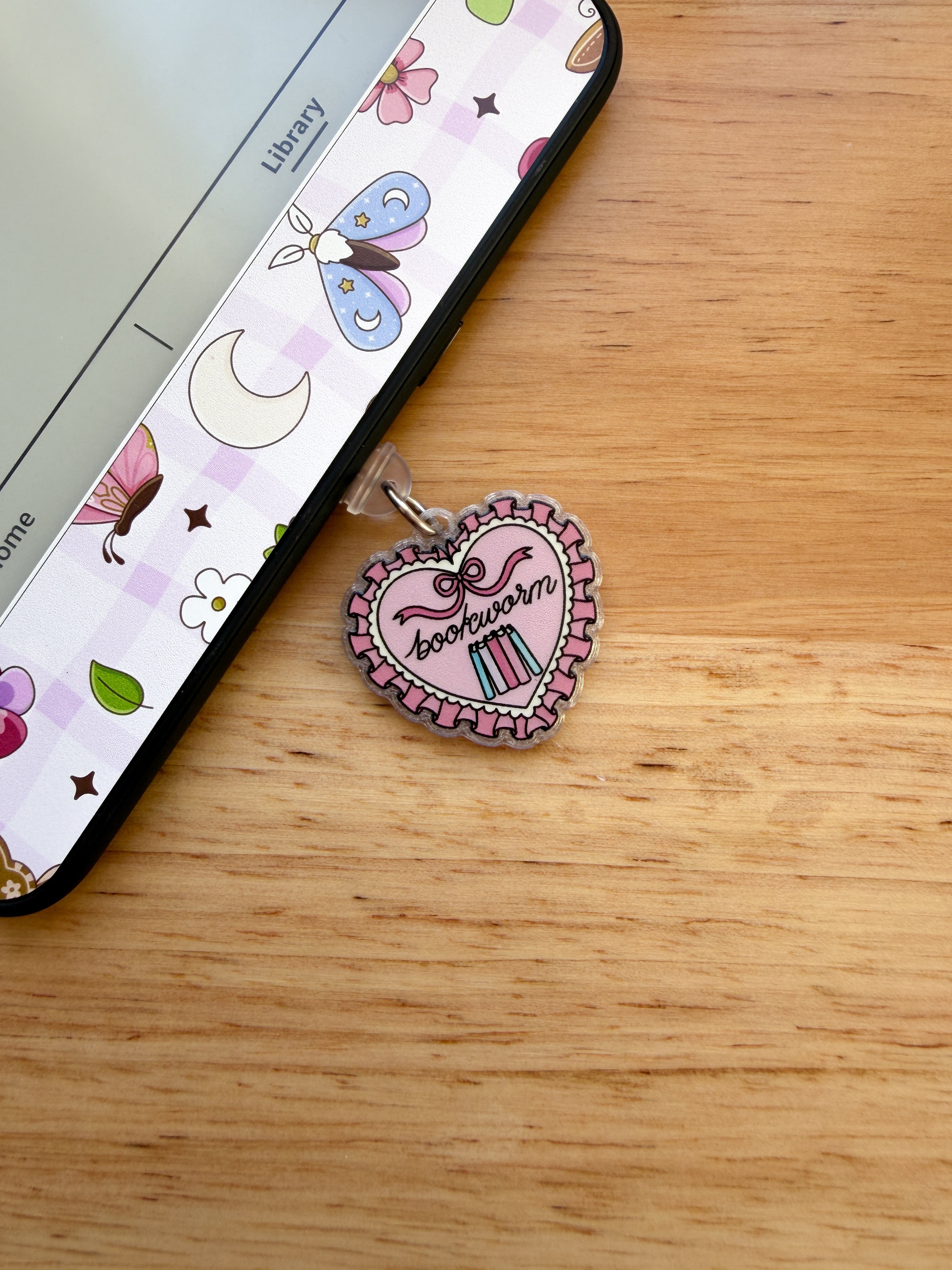 Bookworm Kindle Charm Set of 4
