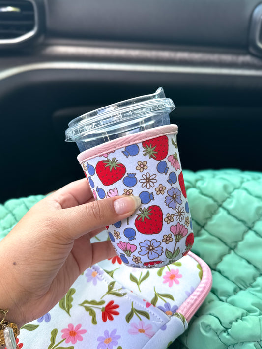 Strawberry and Blueberries - Coffee Sleeve