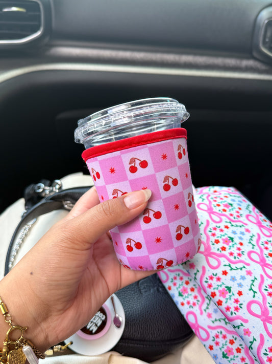 Cherry Checkered - Coffee Sleeve