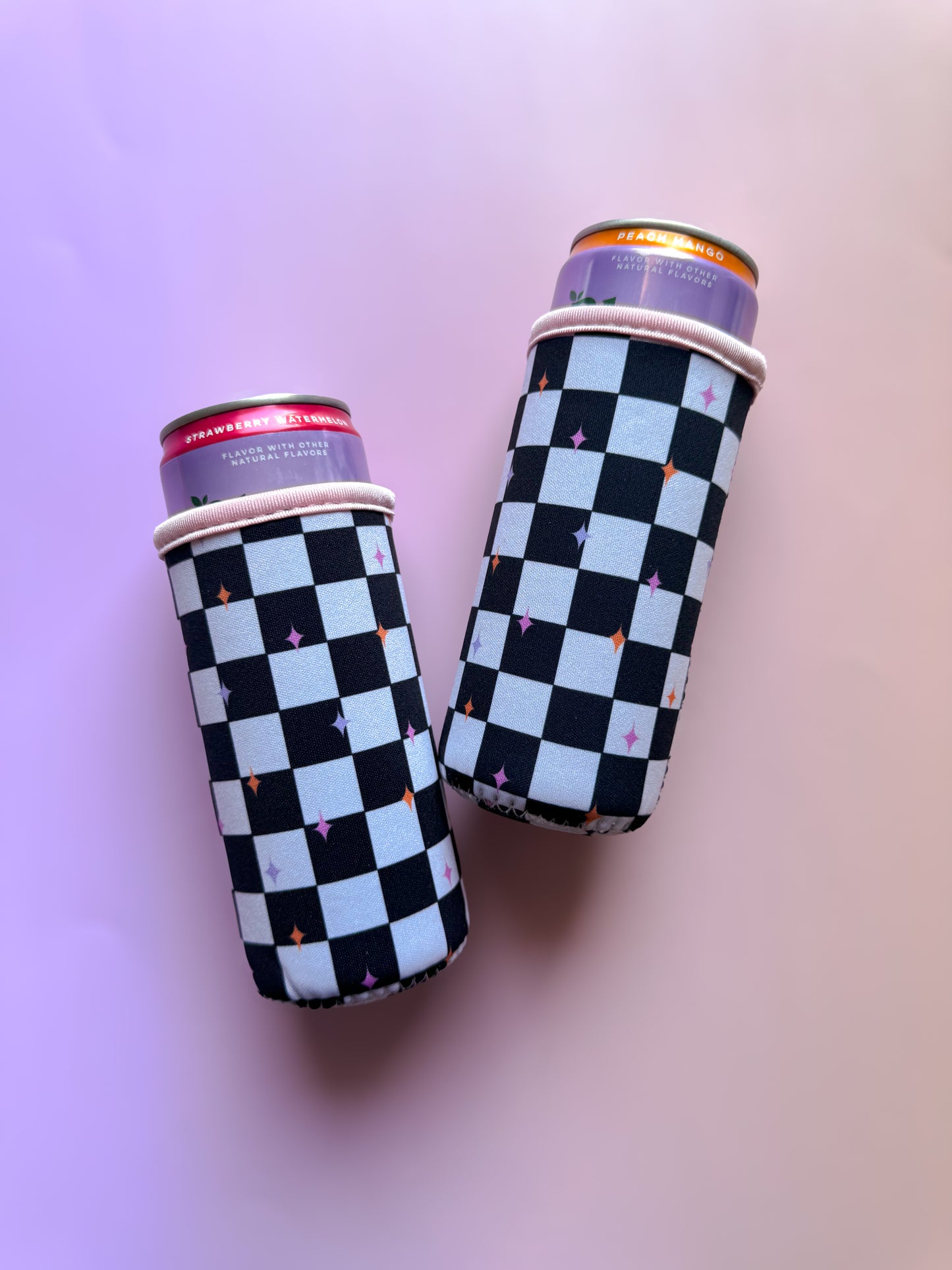 Checkered & Stars  - Slim can Sleeve (PRE-ORDER)