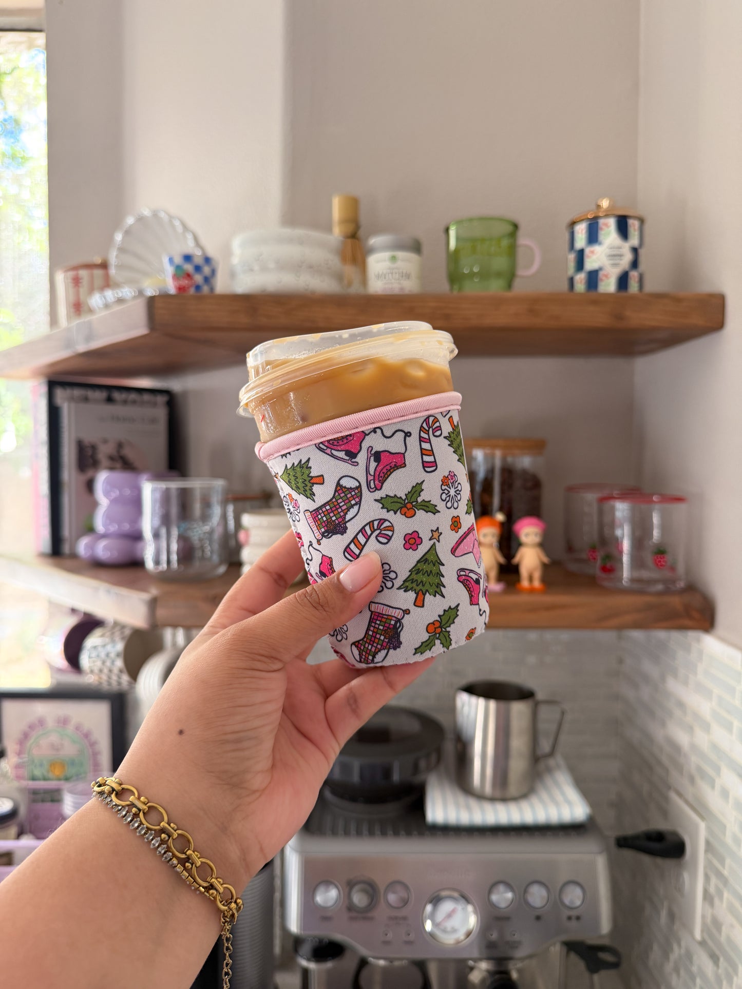 Pink Christmas - Coffee sleeve