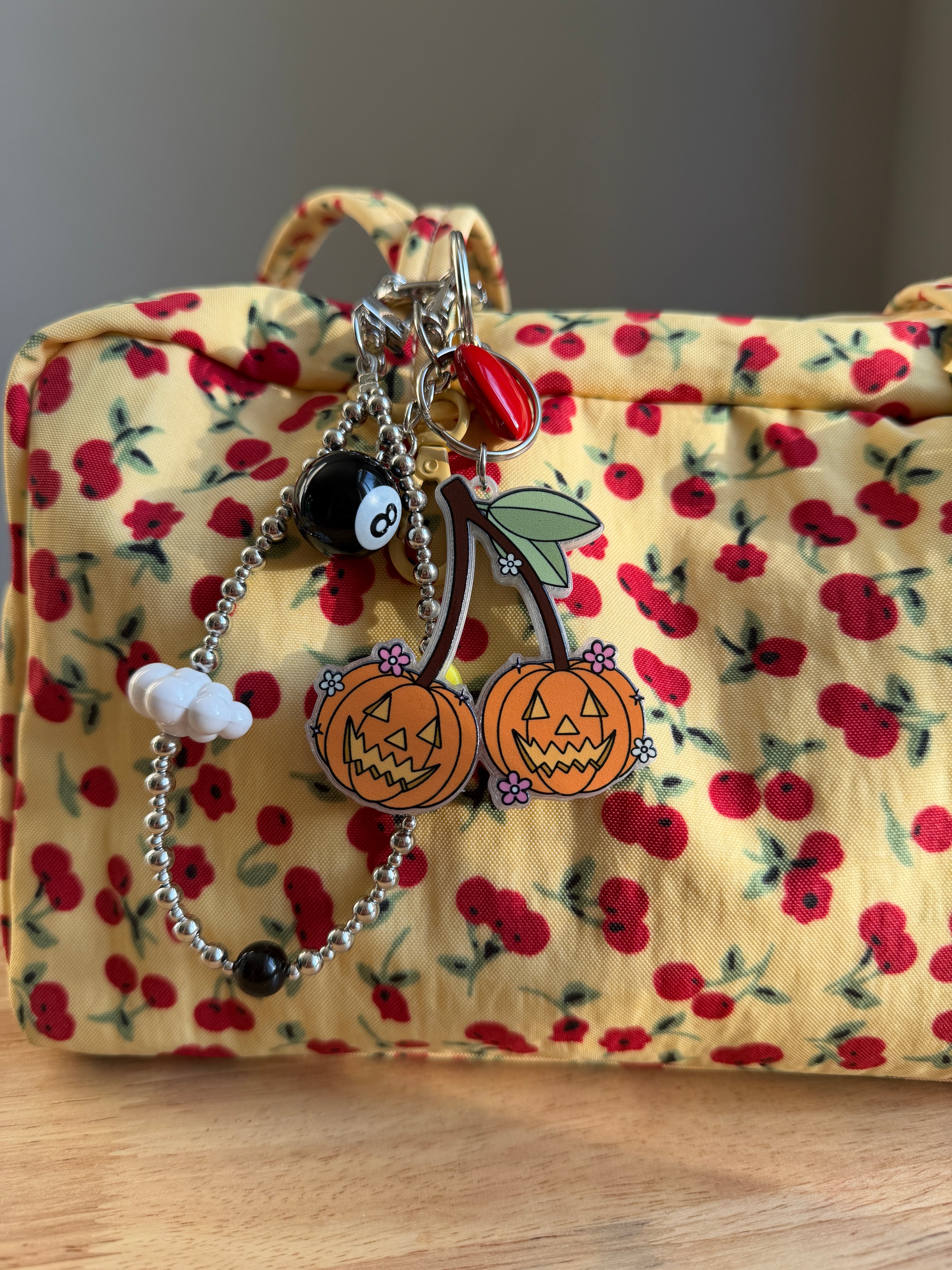 Pumpkin Cherries Ticket Keychain/Bag Charm(Set of 4)