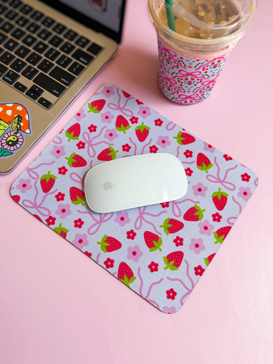 Straberry and Bows - Mouse Pad (Set of 4)