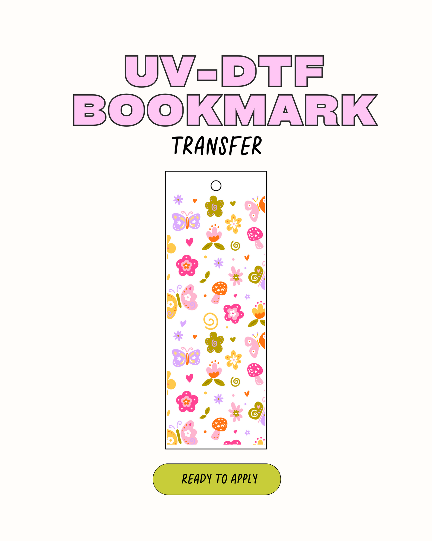 Spring Doodles - UVDTF Bookmark Decal
